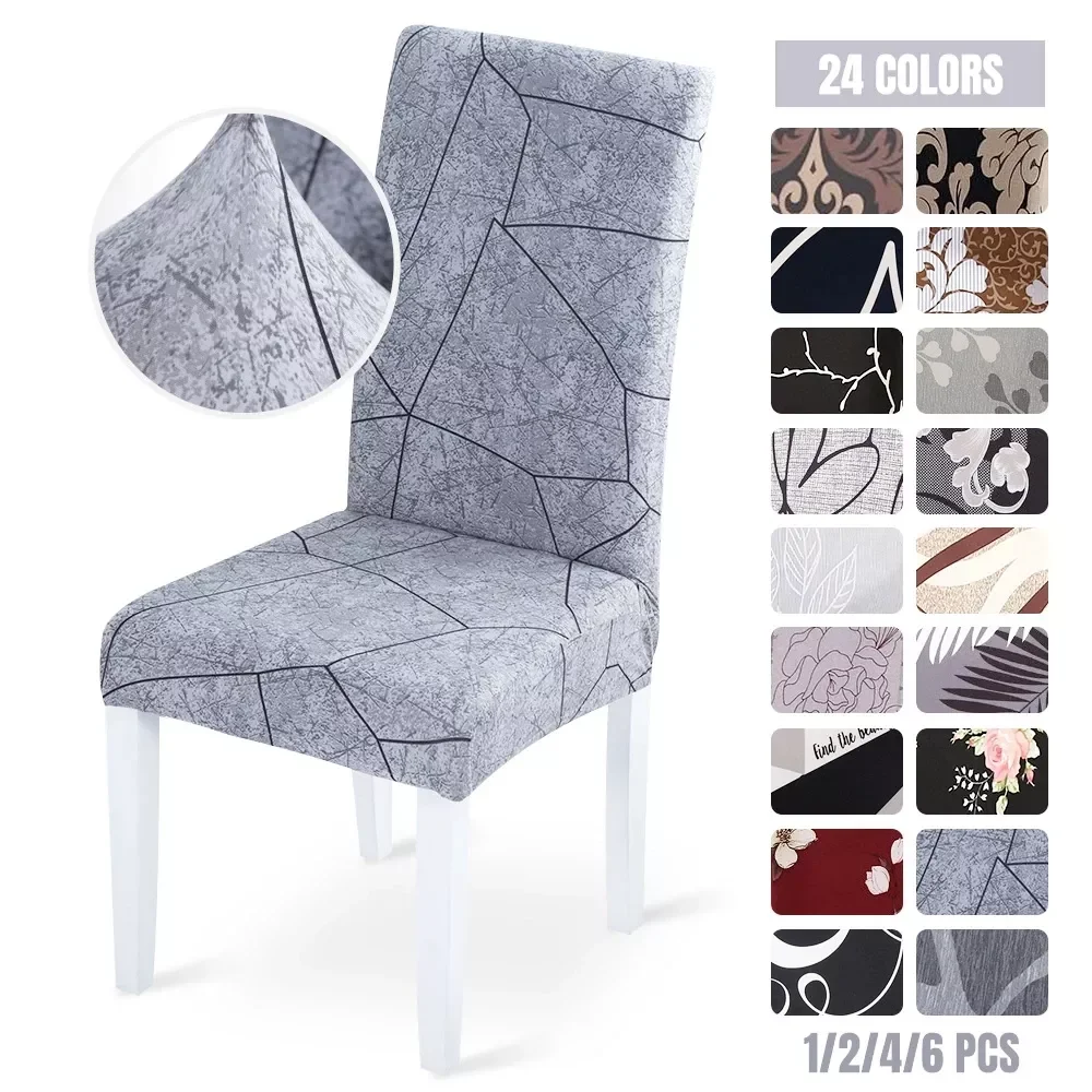 

1/2/4/6pcs Chair Cover Stretch Dining Room Chair Covers for Kitchen Spandex Seat Case Wedding Hotel Office Banquet Slipcovers