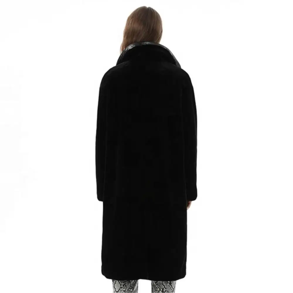 Women Winter Warm Real Fur Jacket Luxury double-breasted Lapel Long Real Fur Coat Leisure Soft Coats Woman Winter 2022