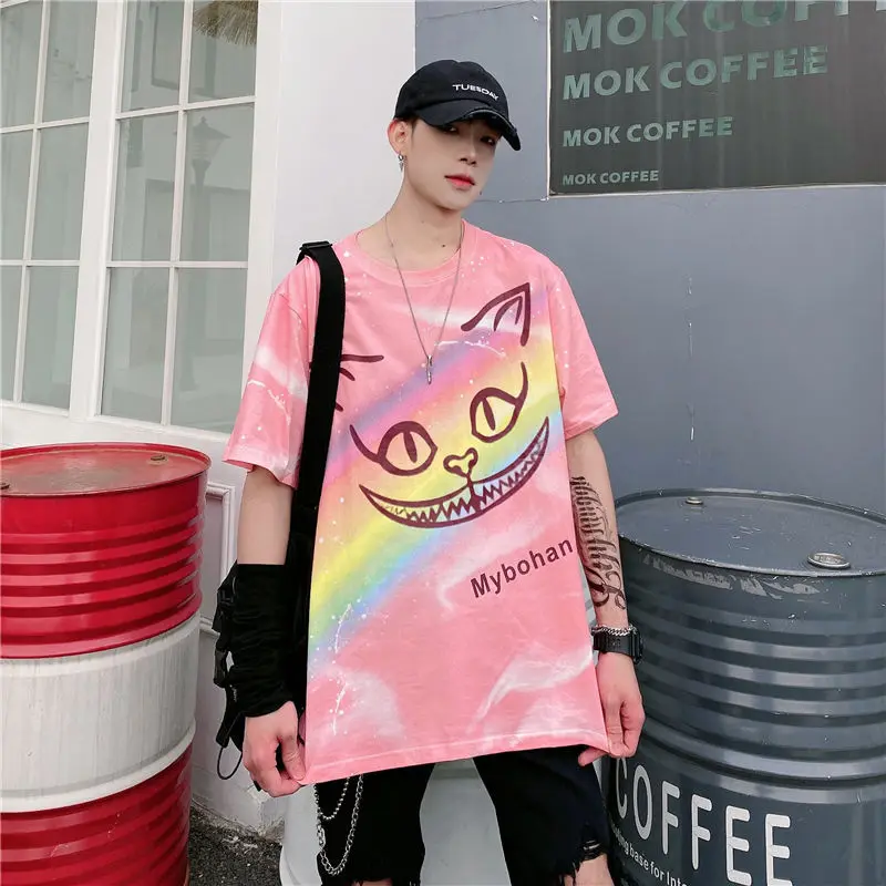 

Disney 2022 Summer new men's tie dyed short sleeved T-shirt, male student Korean loose half sleeved clothes, fashion men's wear