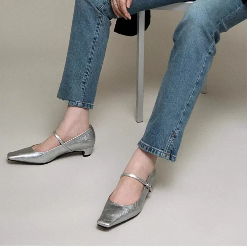 Женские туфли-лодочки Новинка осени 2024 женская обувь с квадратным носком удобные