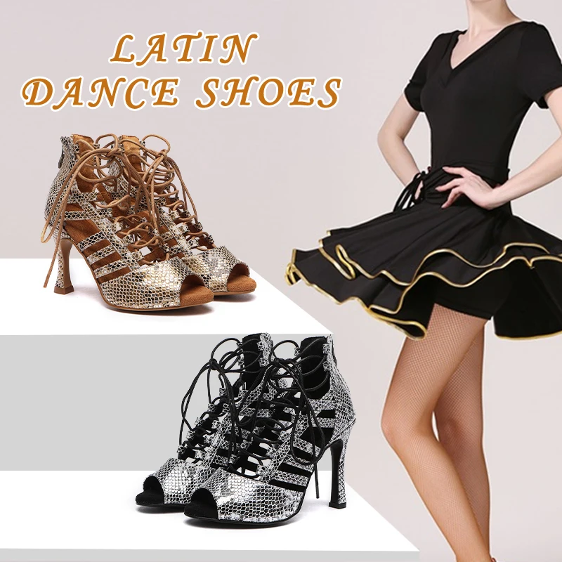 2022 Hipposeus Girls Latin Salsa Argentine Dance Shoes Soft Bottom Modern Tango High Quality Suede Leather Stilettos High Heels