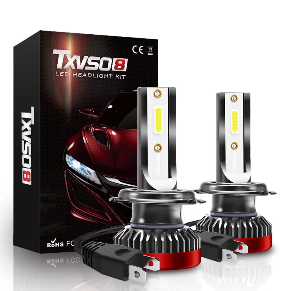 

TXVSO8 H7 H4 LED Headlight Bulb 12V Auto 80W Diode Car Lamps 6000K Universal 360 Degree COB Bulbs 8000LM Bombillas Led Coche