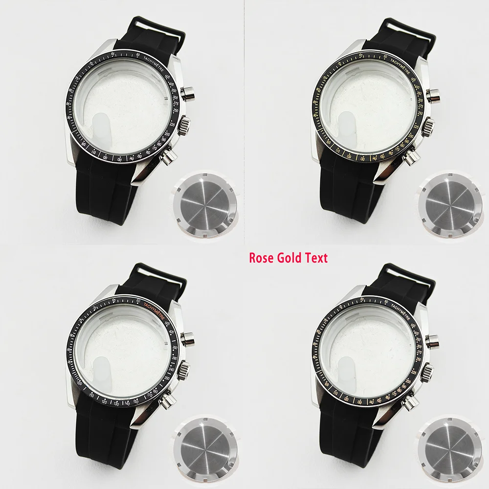 Фото Корпус для часов ForgeLink VK63 Moon Watch с резиновым ремешком, 39,7 мм, корпус из нержавеющей стали, подходит для циферблата VK63 32,5 мм. №4
