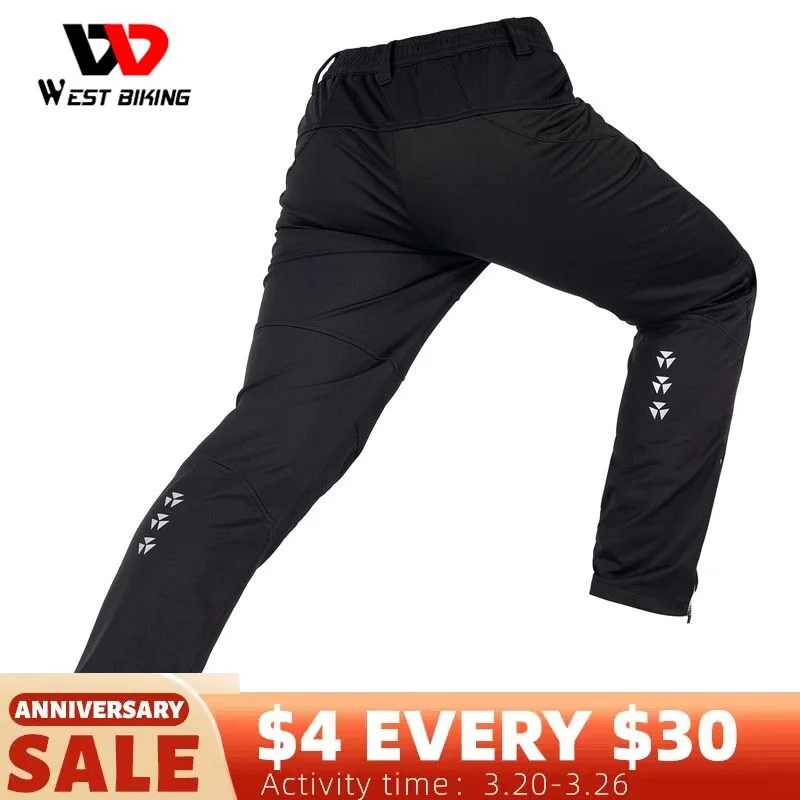 

WEST BIKING велосипедные брюки мужские ветрозащитные водонепроницаемые флисовые утолщенные зимние теплые Светоотражающие MTB спортивные велоси...