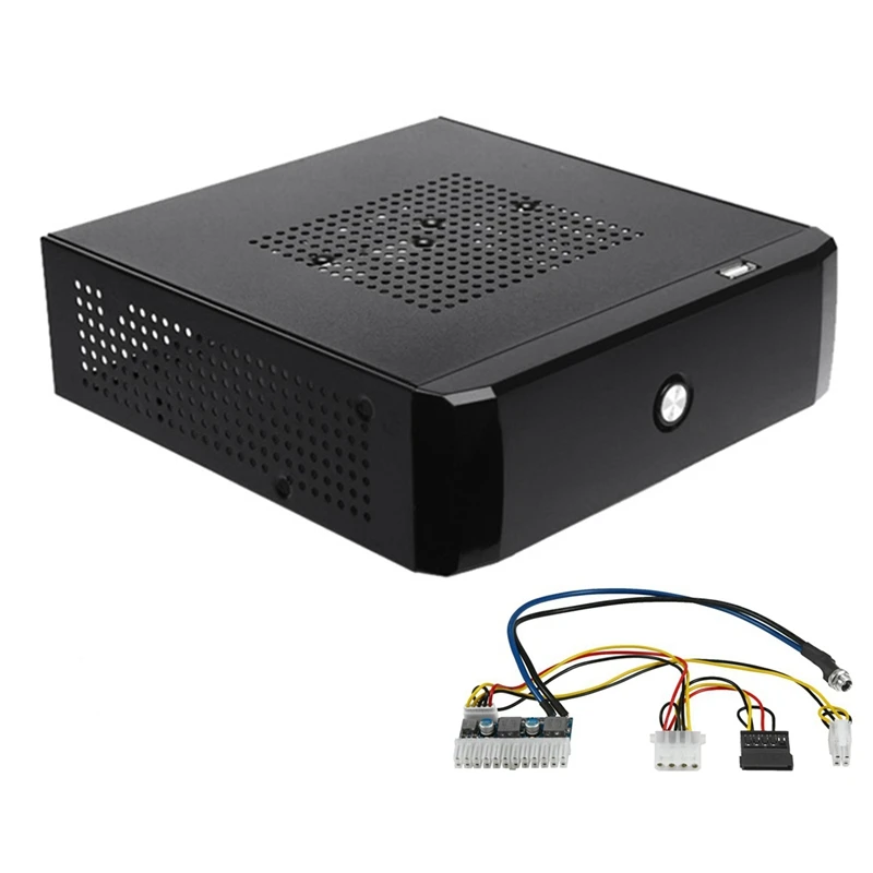 

M01 Mini ITX Case With 84W 12V Power Supply Board HTPC Chassis Case USB2.0 ITX Enclosure Industrial Control Chassis