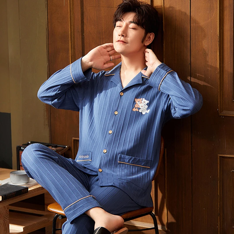 QUHENG Newest Men's Pajamas for Suit 2022 Autumn and WinterLong Sleeve Warm Cotton Home Clothes Large Pajama Women Suit Set