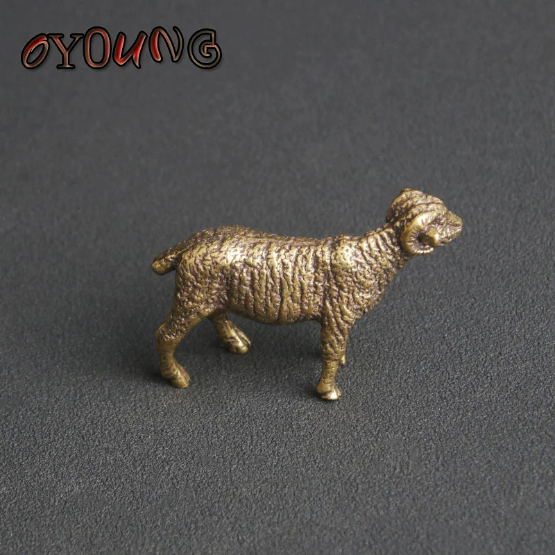 Винтажная медная коза овца украшения латунная модель животных чаепитие питомник настольный грузик домашние декоры аксессуар.