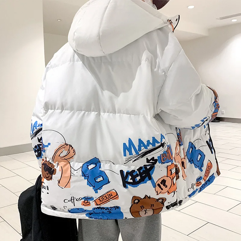 Down Jacket Men's 2021 Winter Loose Cotton-padded Jacket Thickened Padded Jacket