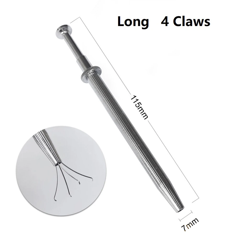 

1pc Metal 4 Prongs Bead Holder Jewelry Bead Grasping Pick Up Tool Silver 11/6cm Portable Grabber For Diamond Stones Ball Tweezer
