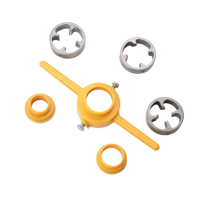 

X6HD PVC Thread Maker NPT Round Die Set Professional Pipe Threading Tool Pipe Threader Plumbing Tool 1/2 3/4 1 Inches 6 Pcs
