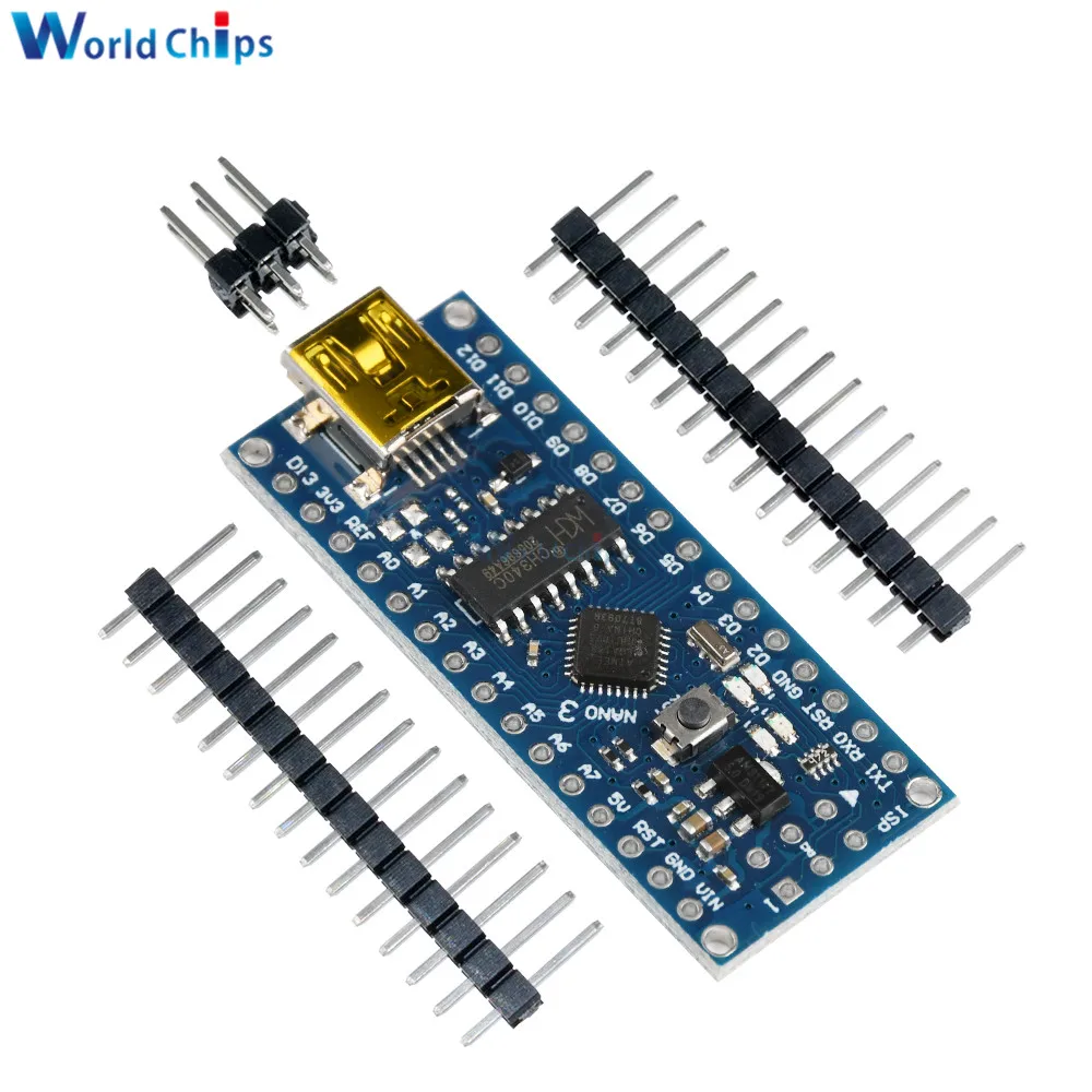 Плата ATmega168 CH340 CH340G Nano V3.0 3 0 Mini USB UART 16 МГц В 5 микроконтроллер модуль