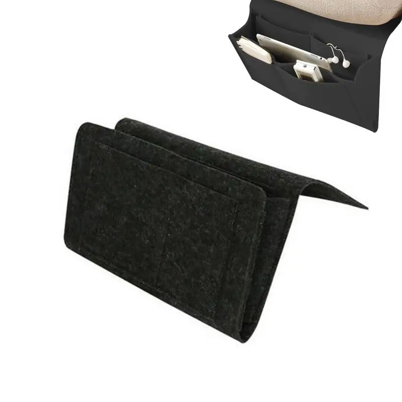 

Felt Bedside Storage Organizer Anti-slip Bedside Bag Bed Sofa Side Pouch Hanging Couch Storage Bed Holder Pockets For Sofa