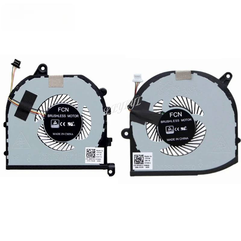 Новый вентилятор охлаждения ЦП и ГП для ноутбука Dell Precision 5530 M5530 XPS 15 9570 0MV340 XPS15 7590
