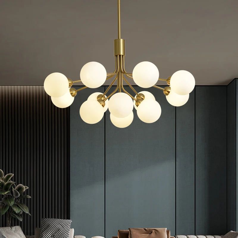 

Nordic Glass Ball Chandelier for Living Room Bedroom Dining Room G9 Bulbs Flower Bundle Pendant Light Interior Lighting Fixture