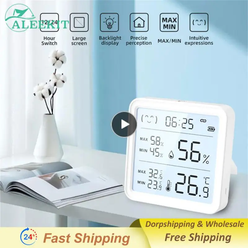 

1/2/3PCS Tuya Temperature Humidity Sensor with Backlight Compatible with APP Remote Control Thermometer Hygrometer