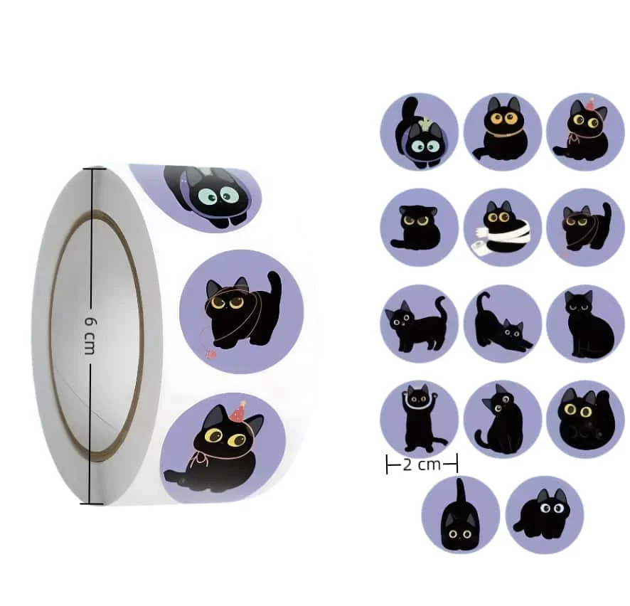 

Водонепроницаемые наклейки MINISO Черные коты