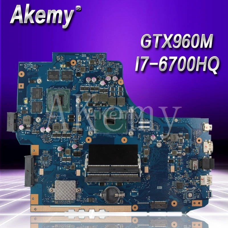 

AK GL752VW Laptop motherboard For Asus GL752VW GL752V GL752 Test original mainboard I7-6700HQ GTX960M