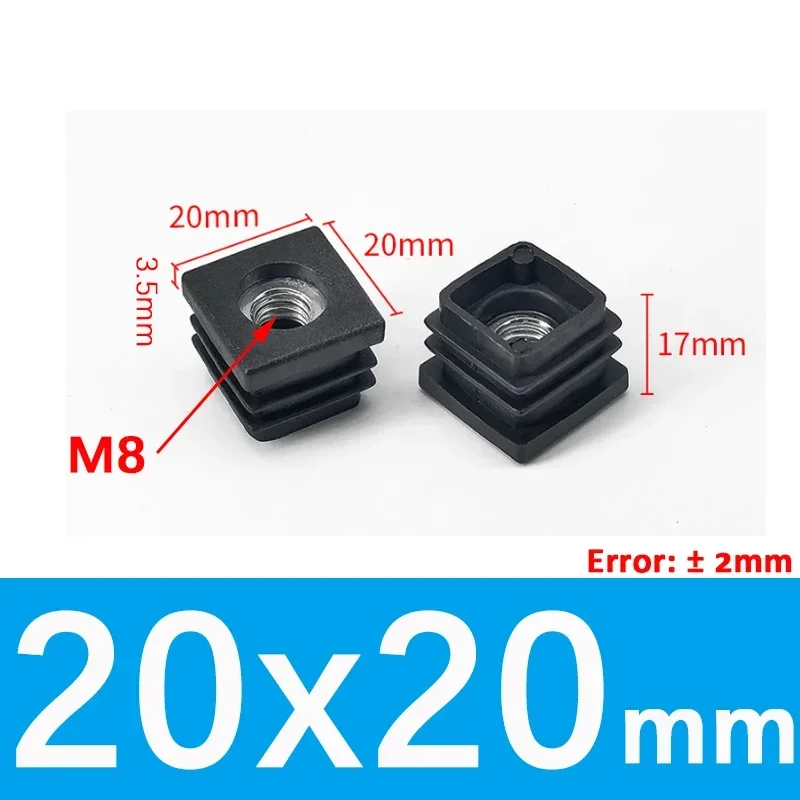 

Черные регулируемые пластиковые заглушки для труб M8