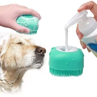 2022new new pet dog cat shampoo massager brush cat comb grooming scrubber shower brush for bathing hair soft clean silicone brus