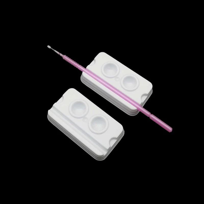 

100pcs Dental Supply Adhesive Disposable Mixing 2 Holes Trays Model White Medical