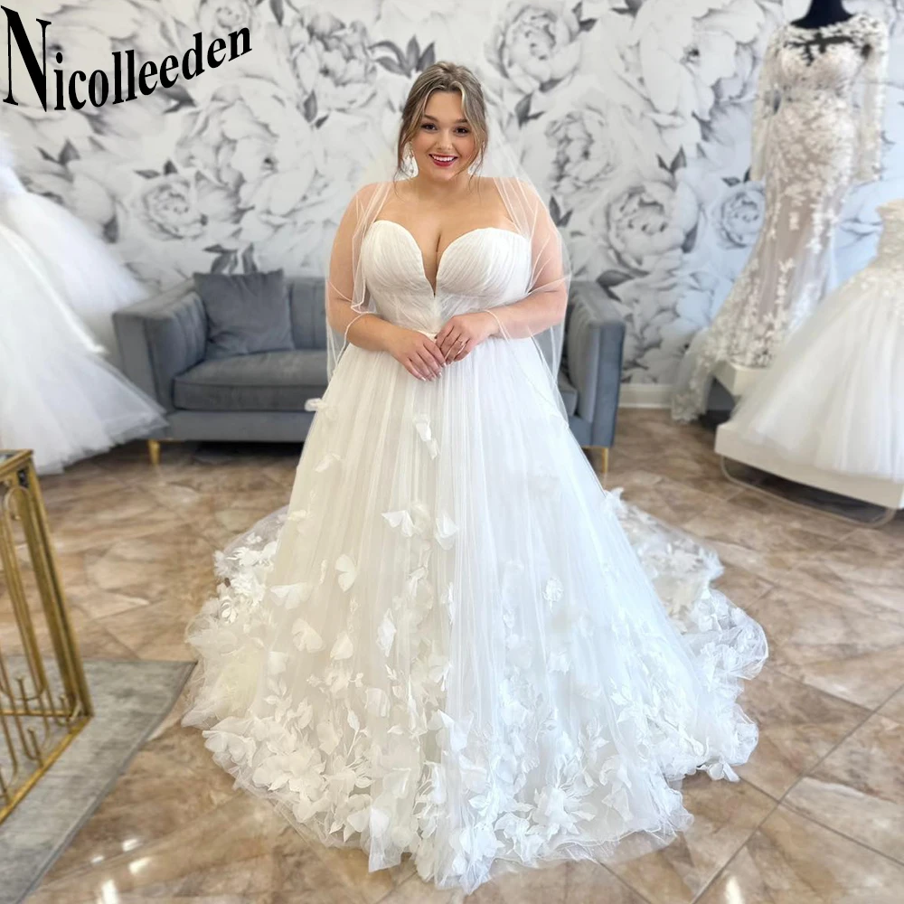 

Nicolle Fashionable A-LINE Wedding Dresses 2023 Bride Lace Appliques Backless Tulle Court Train Robe De Soirée De Mariage