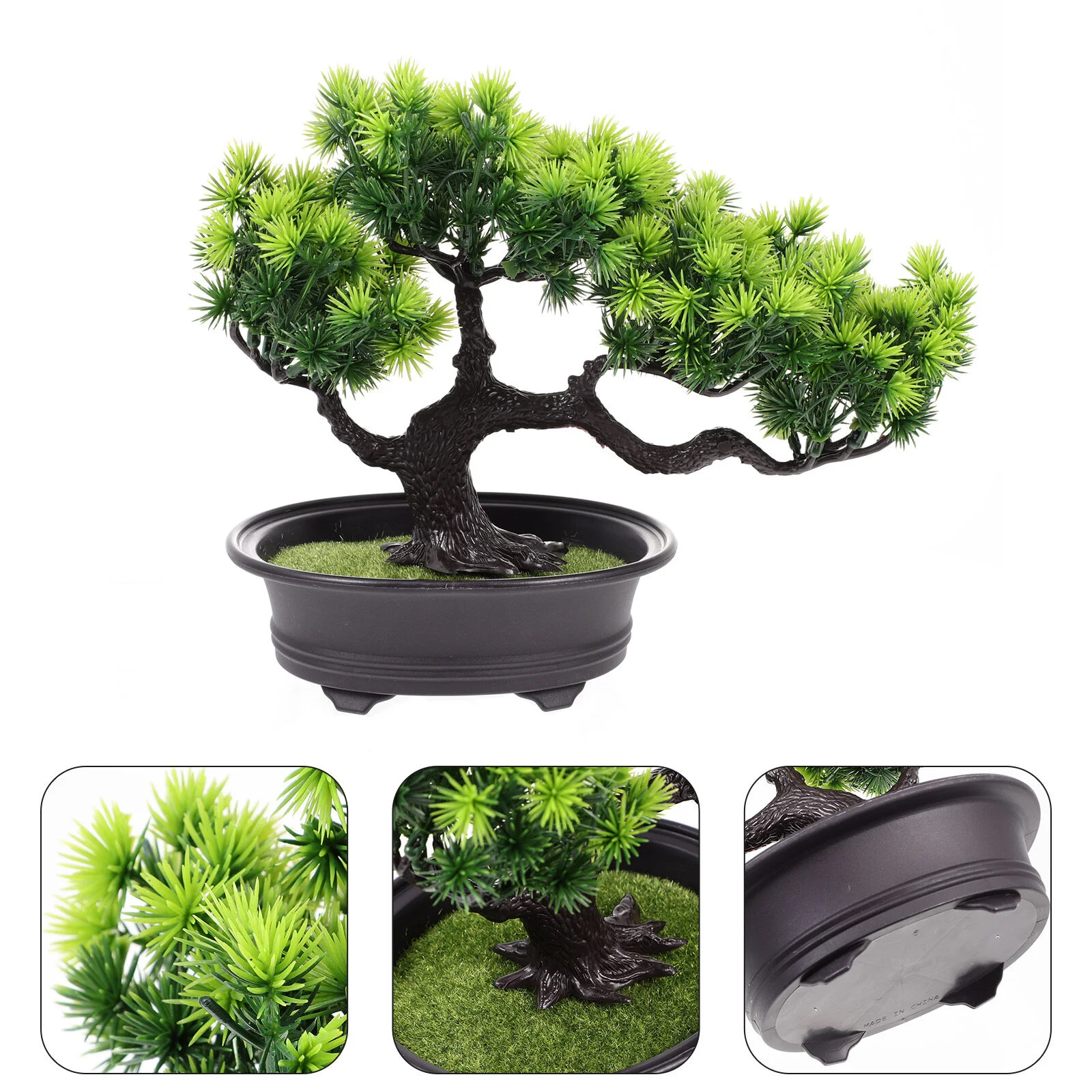 

Artificial Pine Tree Macetas Para Exteriores Simulation Bonsai Ornament Fake Wood Potting Plastic Potted Outdoor Faux Tree