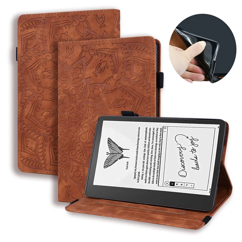 

Чехол для планшета Kindle Scribe 10, 2 дюйма, из искусственной кожи с тиснением, из ТПУ, с внутренней подставкой, чехол-бумажник для Funda Kindle Scribe чехол 2022