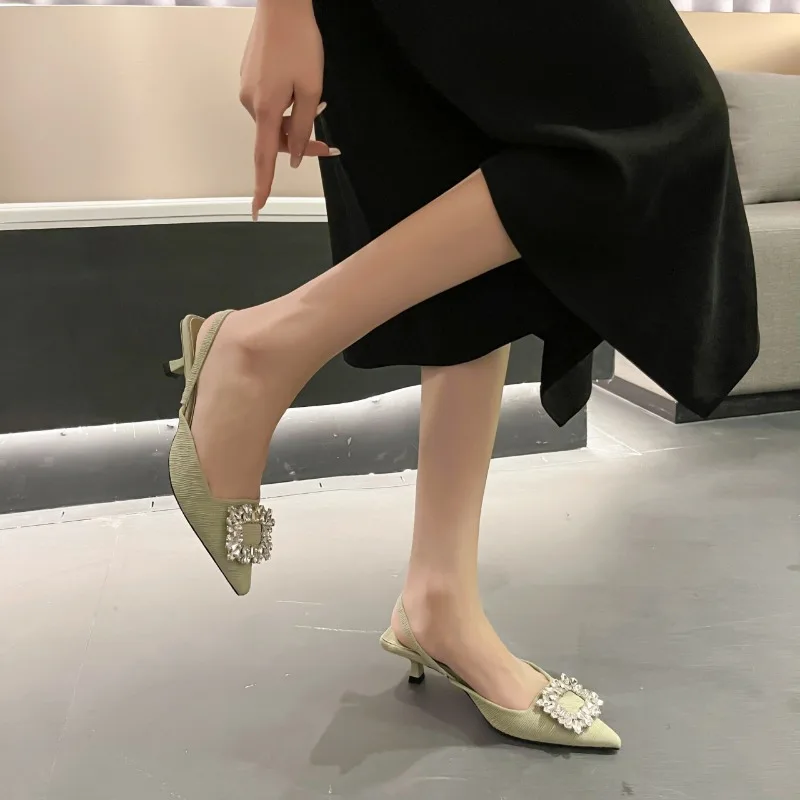 24 женские босоножки на низком каблуке французские телесные сандалии с