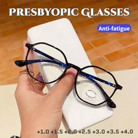 presbyopic glasses anti fatigue reading glasses polygon large frame diopter glasses 100 to 400