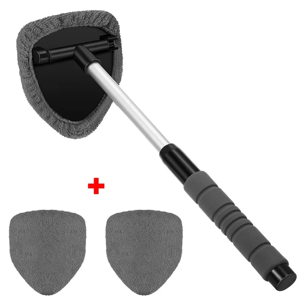 

НОВЫЙ автомобильный очиститель лобового стекла, щетка для чистки окон автомобиля из микрофибры с моющейся накладкой, выдвижной ручкой и шваброй для внешней мойки автомобиля