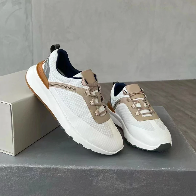 

2023 мужские кожаные водонепроницаемые дышащие кроссовки lovestahl ручной вязки, повседневные мужские кроссовки для бега