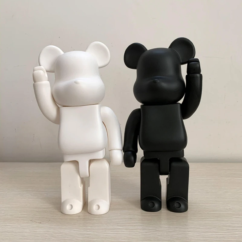 

28CM 400% Bearbricklys Action Figures Cartoon Blocks Bear Dolls PVC Street Art Collectible Models Toys to Friends Girls Gifts