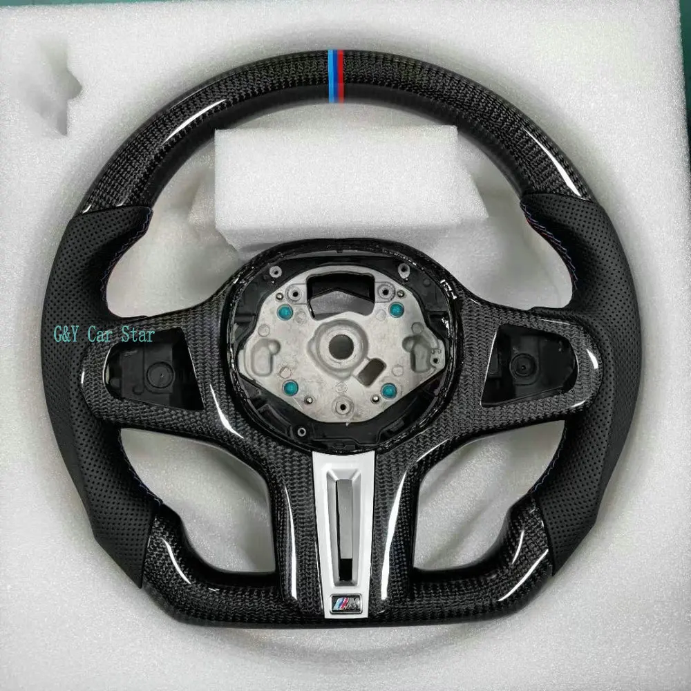 

100% натуральное углеродное волокно кожаное Автомобильное рулевое колесо для BMW G38