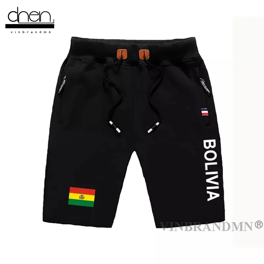 Bolivia Bolivian мужские шорты пляжные для тренировок с флагом и карманом на молнии