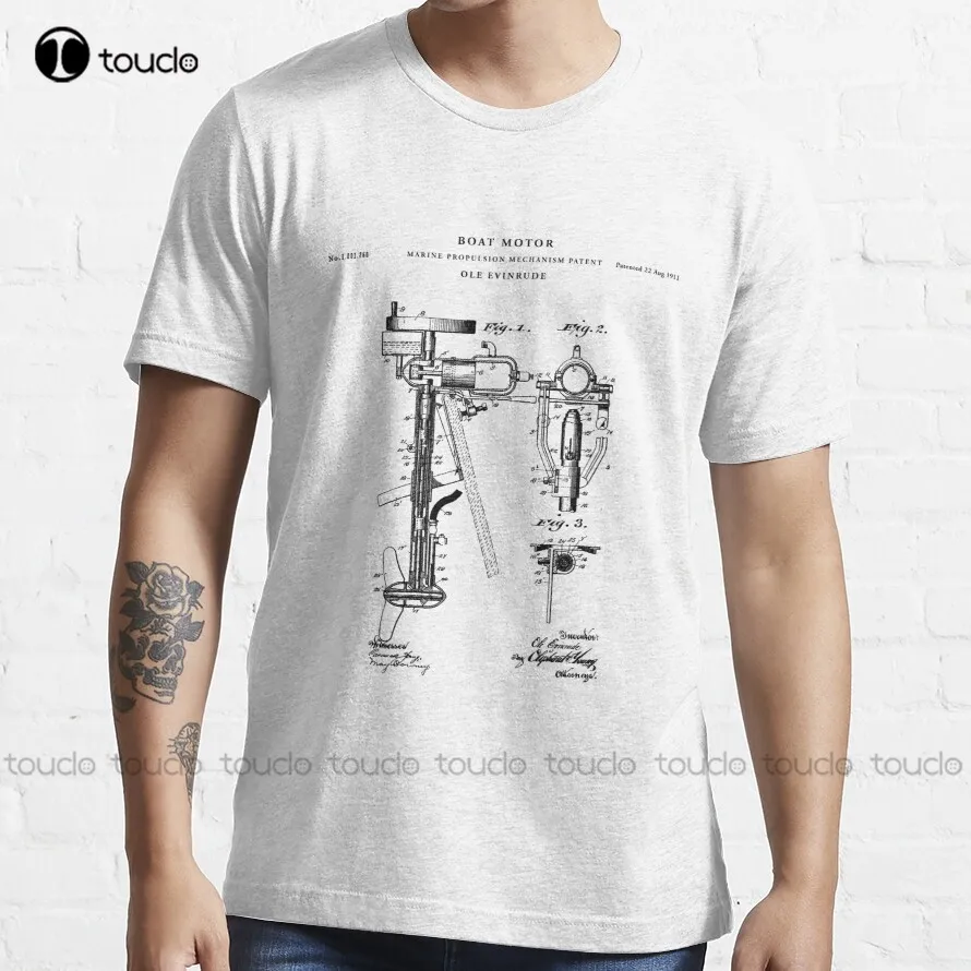 

Boat Patent Drawing Blueprint Trending T-Shirt Men'S Casual Shirts Custom Gift Breathable Cotton Xs-5Xl Streetwear All Seasons