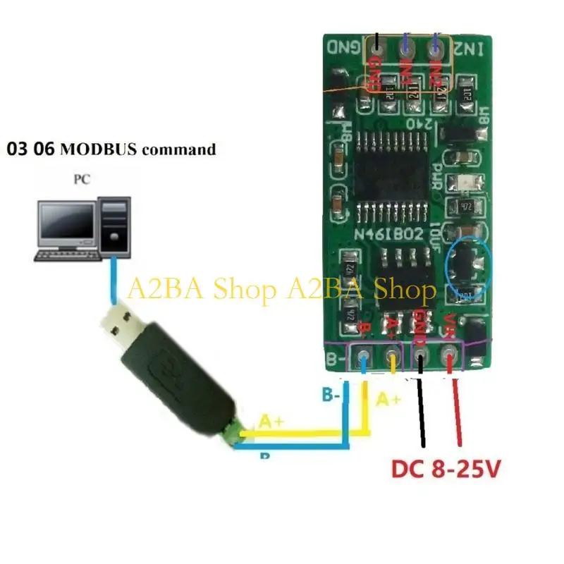Фото A2BA DC12V 0-25MA ток ток модуль аналогового сбора Modbus RTU PLC №1