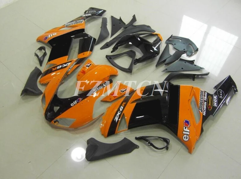 New ABS Whole Motorcycle Fairings Kit Fit for Kawasaki Ninja ZX-6R ZX6R 636 2007 2008 07 08 Bodywork set Orange