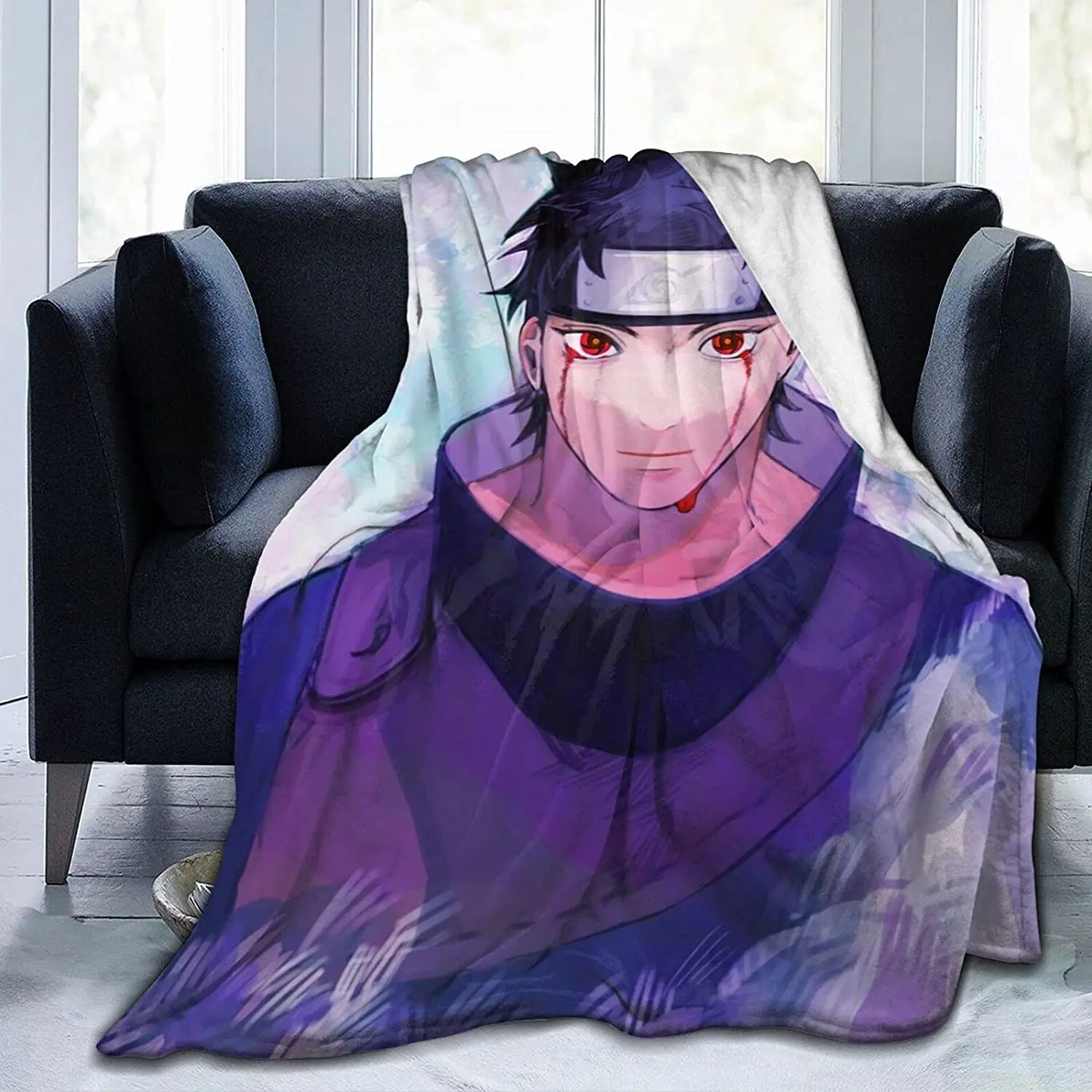 

Shisui Uchiha Fluffy Soft and Comfortable Blanket, Anime Warm Embrace of Sympathy