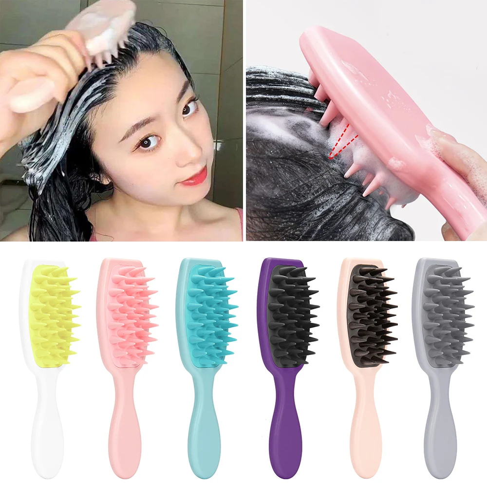 Hair Comb Massage Comb Shampoo Massage Brush Soft Dual-use Multi-color Styling Tool Hair Accessories Hair Brush Barber Equipment