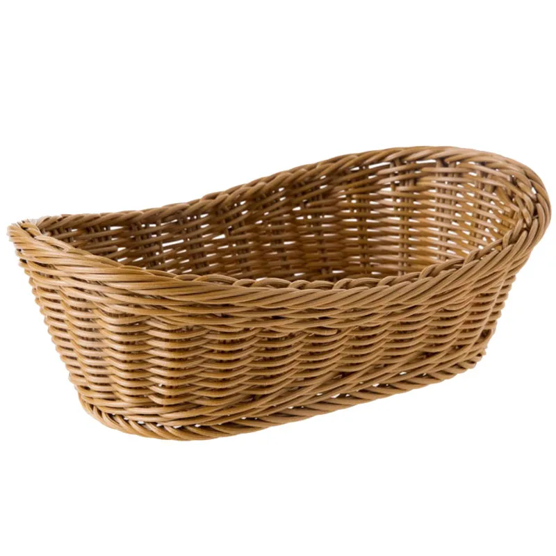 

HOT Oval Wicker Woven Bread Basket, 10.2Inch Storage Basket For Food Fruit Cosmetic Storage Tabletop And Bathroom