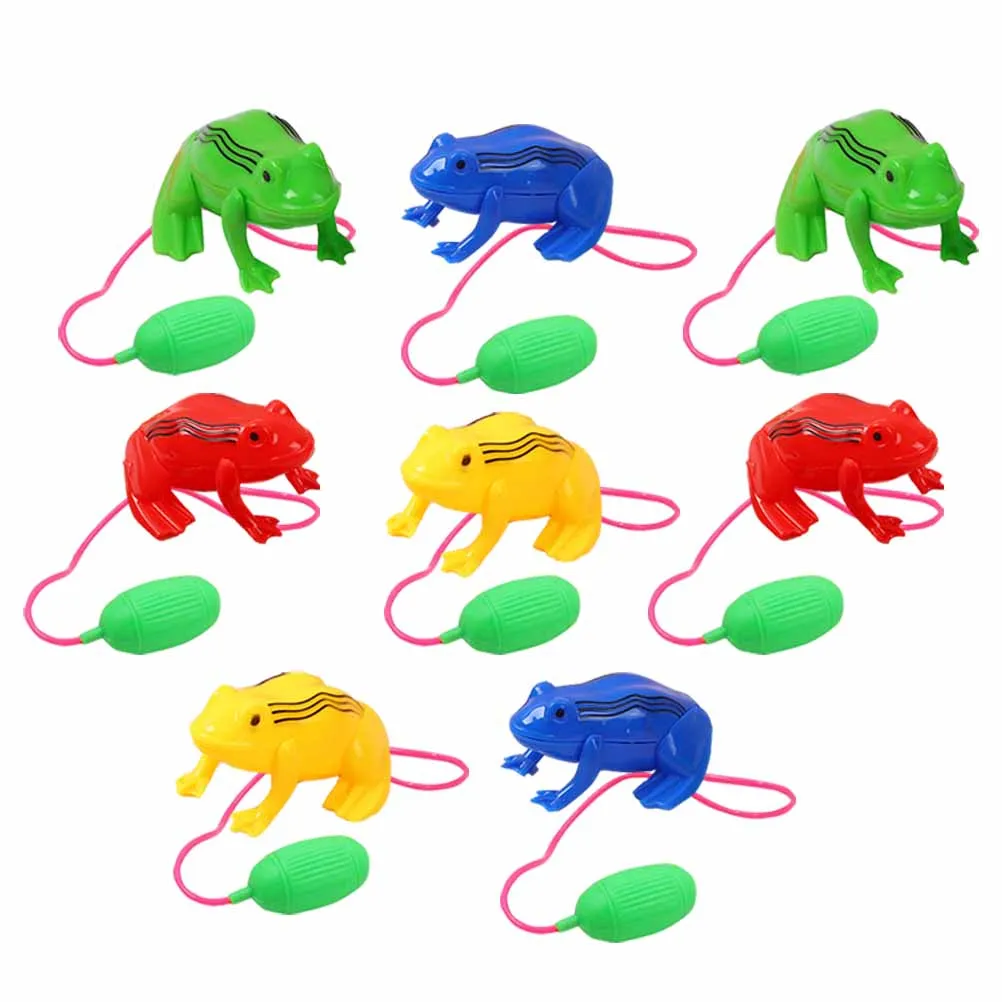 

8pcs Jumping Frog Air Blowing Pocket Frog Toys Novelty Stress Reliever Toys For Kids Birthday Gift Party Favor Random Color