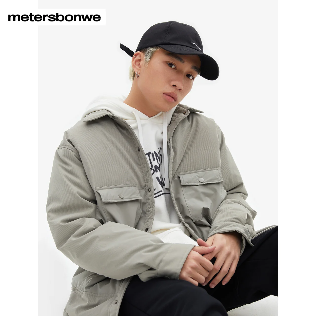 Metersbonwe Men's Lapel Shirt Down Jacket Casual 80%Duck Down Thick Solid Color Down Warm Wear Comfortable Male Winter Down Coat