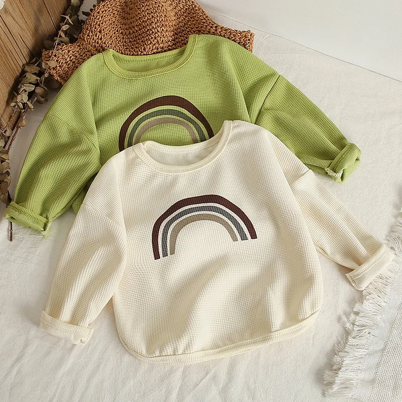 

1 2 3 4 Year Old Baby Girl Sweatshirt Autumn Spring Clothing Kids Long Sleeved Sweater Printing Lovely Children Tops Clothes
