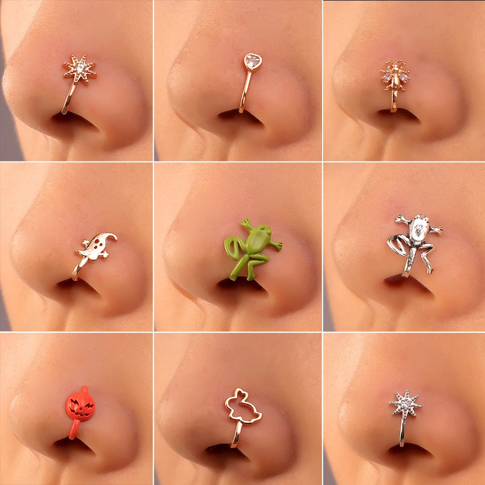 

1Pc U-Shaped Punk Nose Ring for Women Men Non-Piercing Nose Ear Clip Cuff Earring Fake Septum Imitate Piercing Body Jewelry
