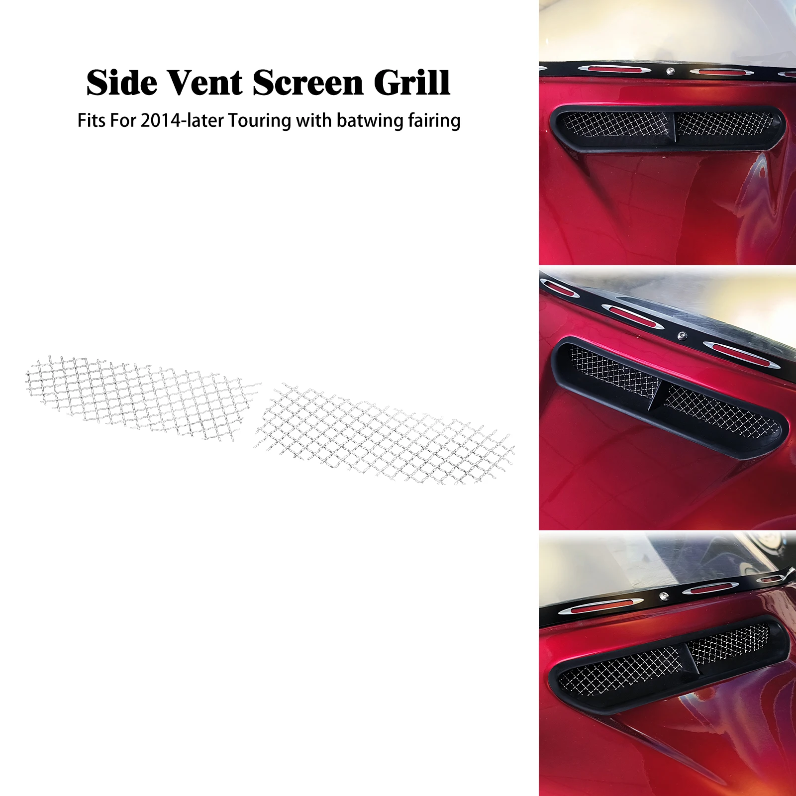 

Сетчатая обтекатель для мотоцикла, решетка для решетки вентиляционного отверстия, обтекатель для Harley Touring Electra Street Glide 14-22 из нержавеющей стали