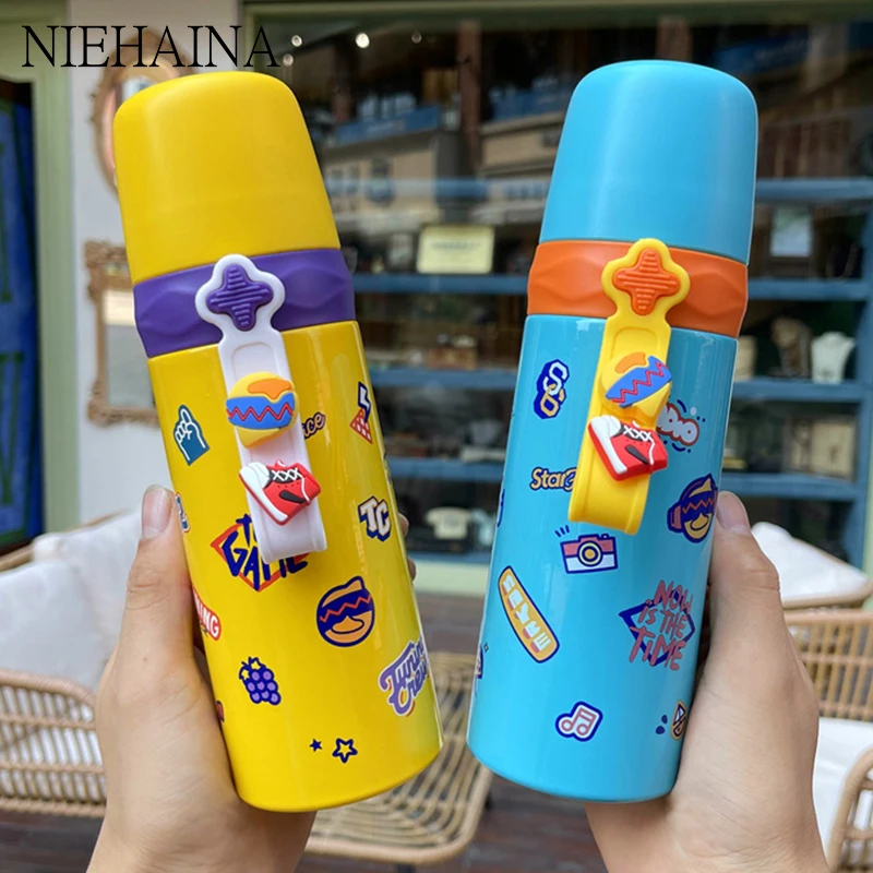 

Drinking Bottle Hanging Ornament Duck Vacuum Flask Thermos Bottle Cartoon Inside And Outside 304 Stainless Steel Cup