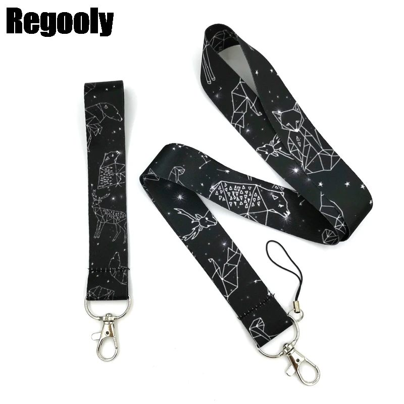 

Starry animal Twelve constellations Cartoon Lanyard Badge ID Mobile Phone Key Lanyard Neck Straps Accessories webbings ribbons