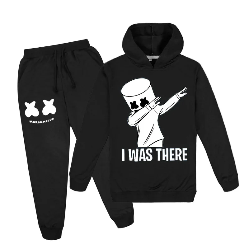 

Children's Hoodie Boys Girls Sweatshirt Dj Marshmellow Set Black Spring Sportswear Toddlers Aged 3-12 Anime Printing Clothing