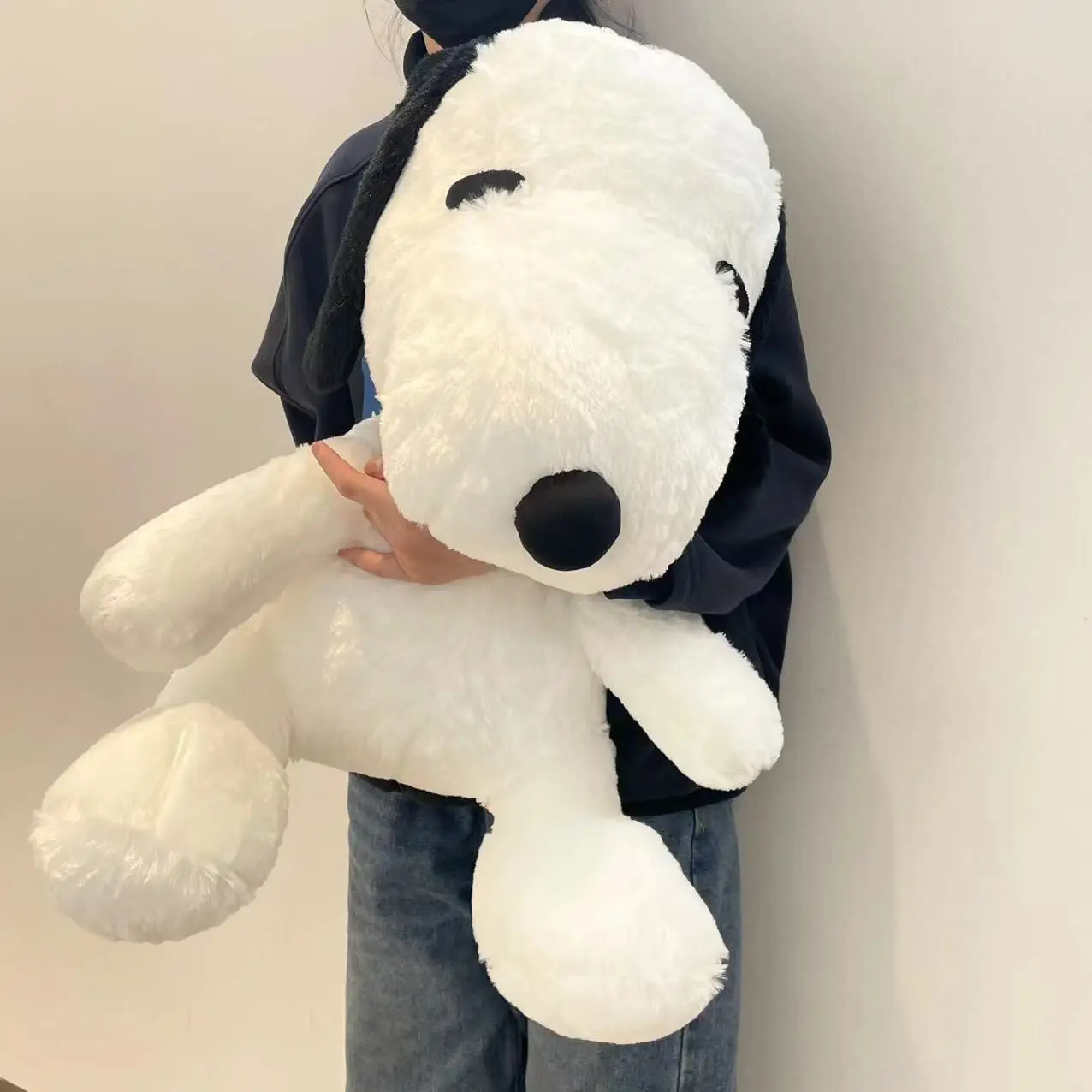 King Size 100CM Snoopy Plush Puppy Plushies Dog Stuffed Doll Kawaii Room Decor Bay Window Cushion Animal Toy Gift For Kid