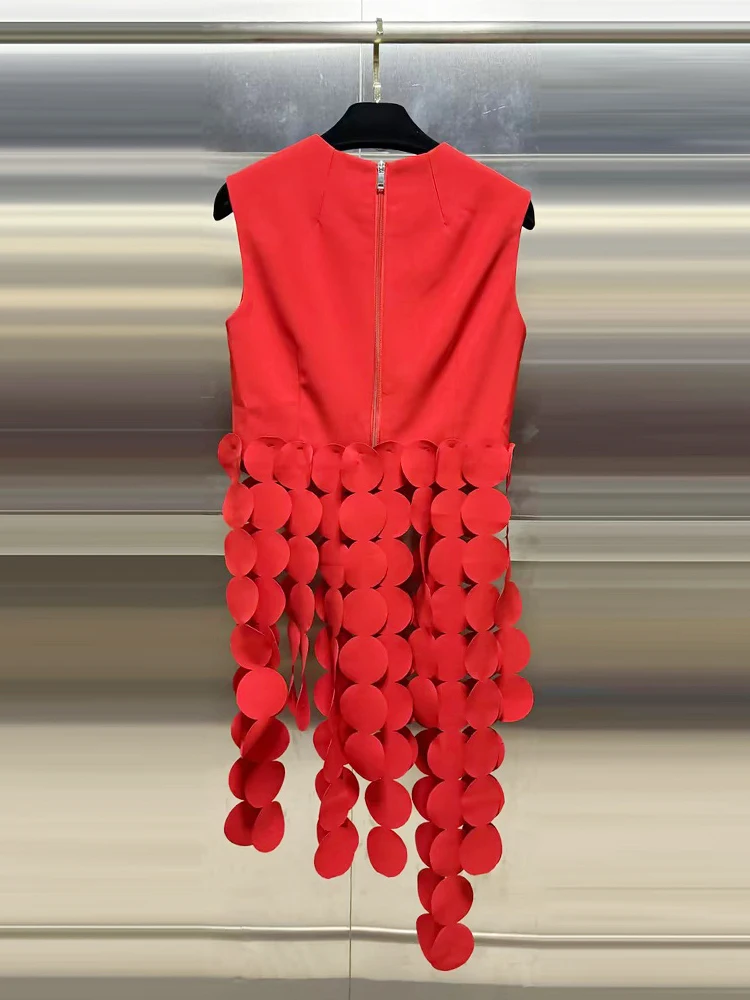 VGH повседневные лоскутные однотонные майки в горошек с кисточками для женщин